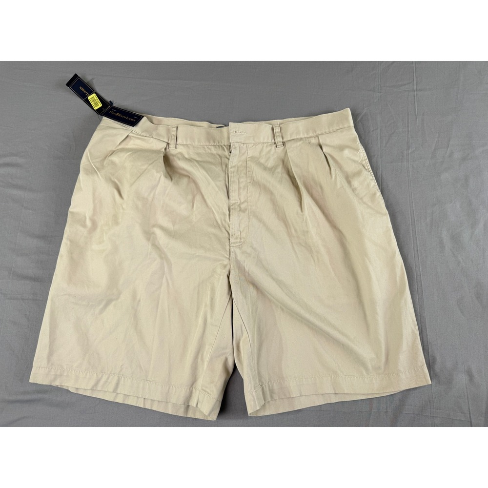 Polo Ralph Lauren Men The Tyler Shorts 40 Pony Pleated Light Tan Chino NWT New